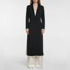 One of a kind, custom made white silk lined blazer trench